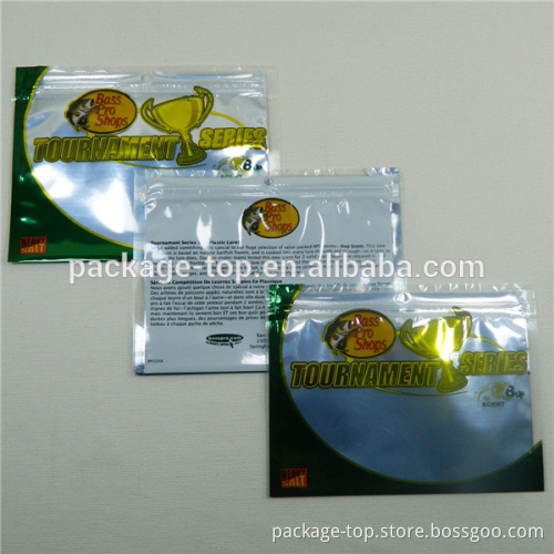 colorful printing fishing lure zipper bag export to usa / customized plastic fishing lure zipper bag